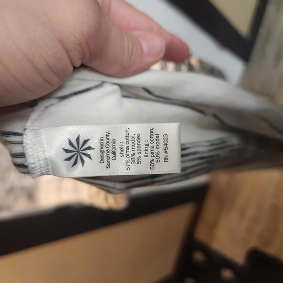 Athleta Comeback Striped Midi Dress Pima Cotton/Modal/Spandex size Large - Picture 4 of 9